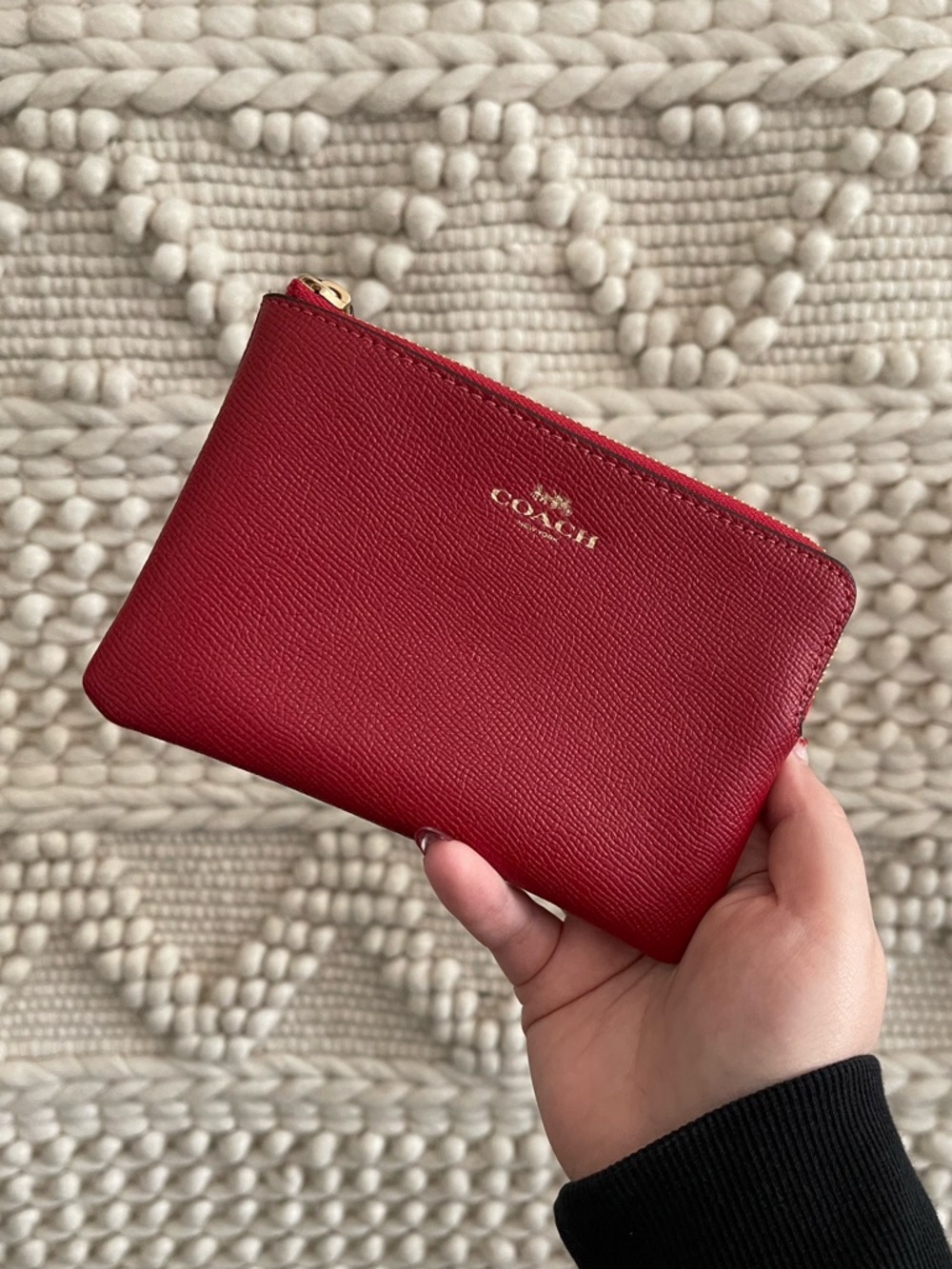 Red COACH wristlet